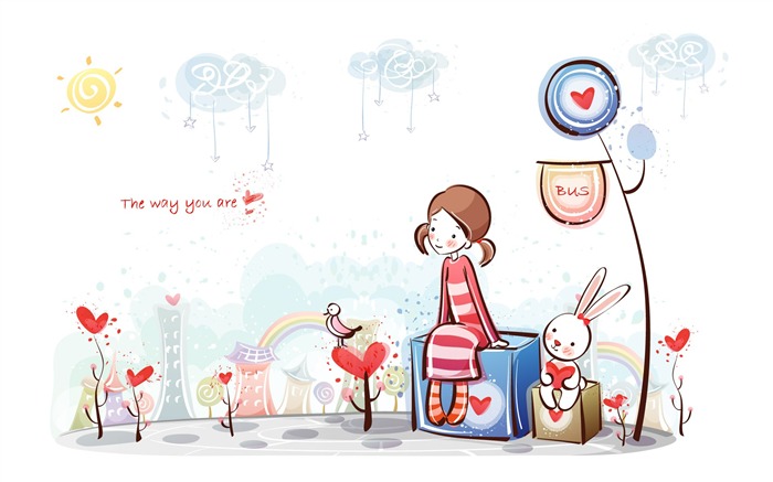 Cartoon Valentine's Day fonds d'écran (2) #6