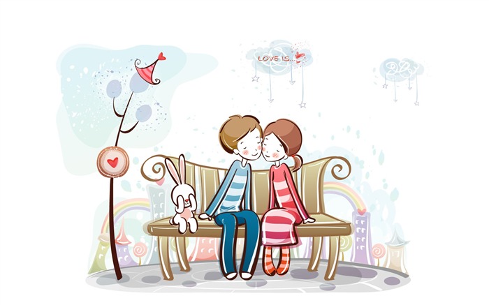 Cartoon Valentine's Day fonds d'écran (2) #8