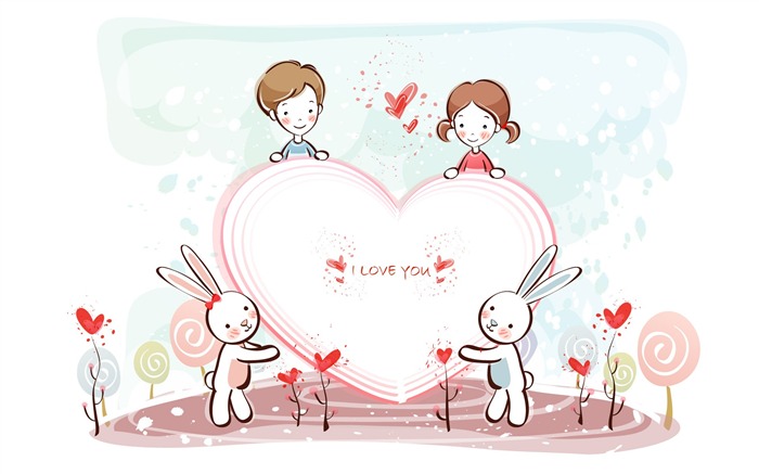 Cartoon Valentine's Day fonds d'écran (2) #13