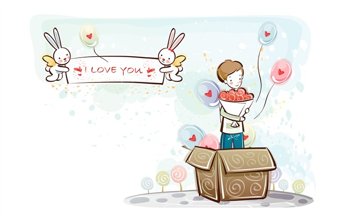 Cartoon Valentinstag Wallpaper (2) #14