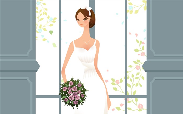 Vector wallpaper wedding bride (1) #2
