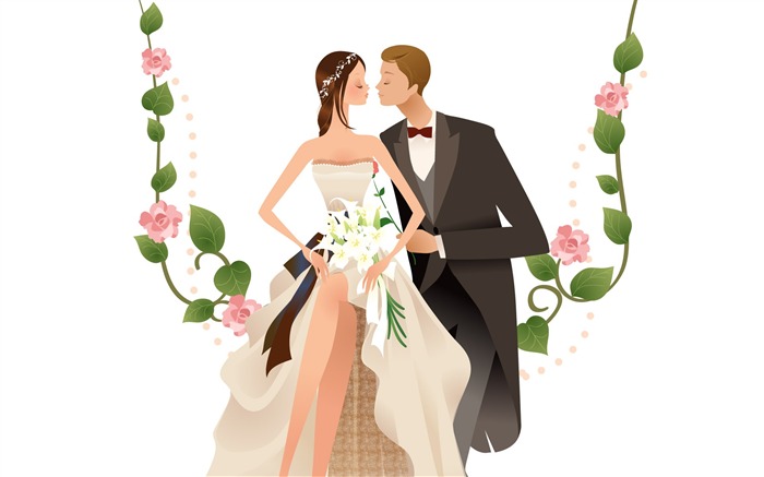 Vector mariée mariage papier peint (1) #6