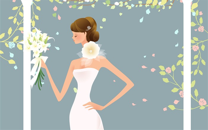 Vector wallpaper wedding bride (1) #16