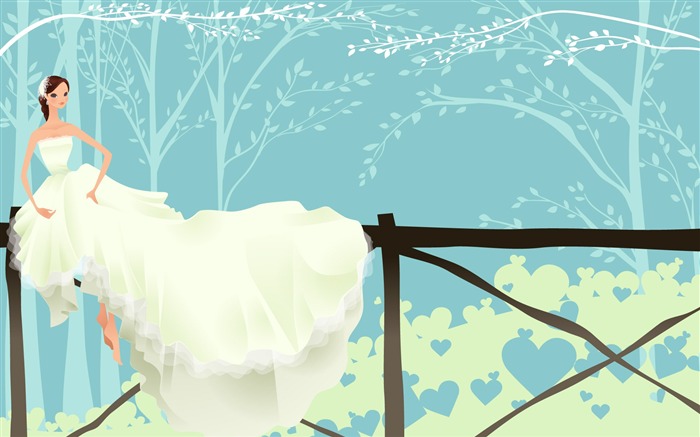 Vector wallpaper wedding bride (1) #17