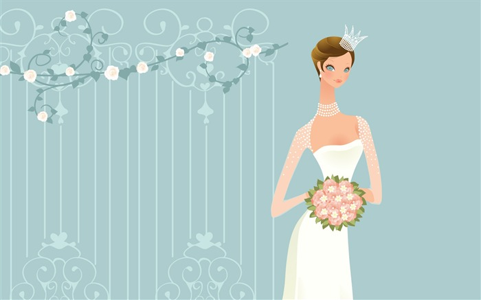 Vector wallpaper wedding bride (2) #3