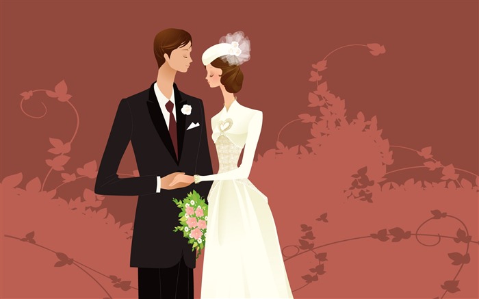 Vector wallpaper wedding bride (2) #5