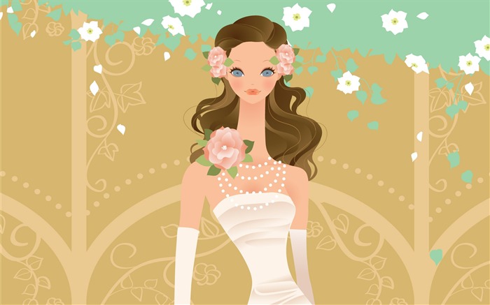 Vector wallpaper wedding bride (2) #7