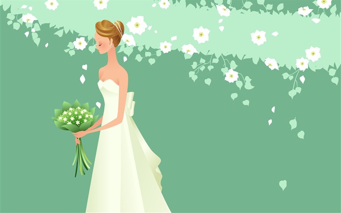 Vector wallpaper wedding bride (2) #10