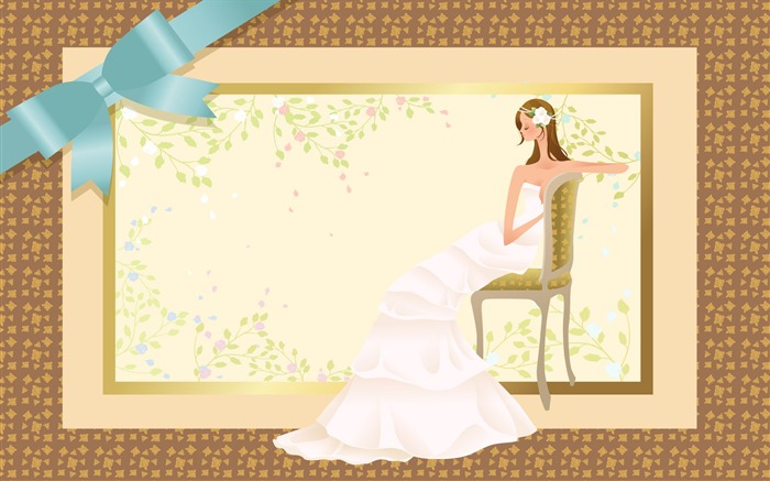 Vector wallpaper wedding bride (2) #11