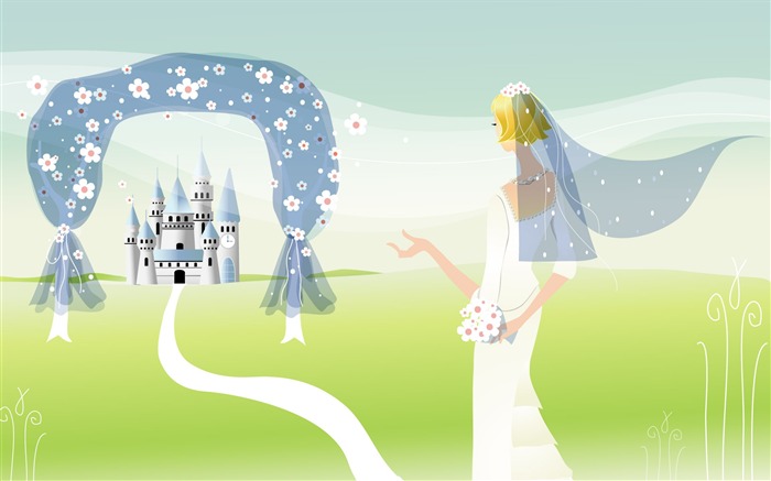 Vector wallpaper wedding bride (2) #14