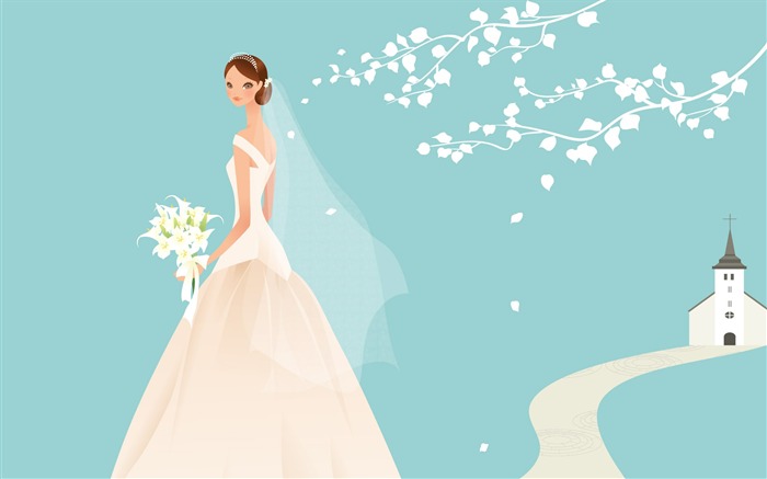 Vector wallpaper wedding bride (2) #17