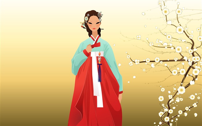 Vector wallpaper of Korean women (1) #9