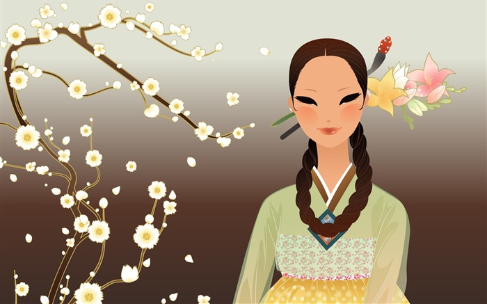 Vector wallpaper of Korean women (1) #14