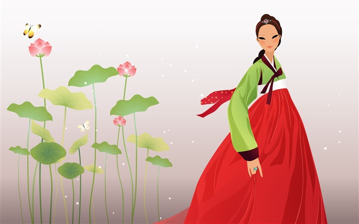 Vector wallpaper of Korean women (2) #18