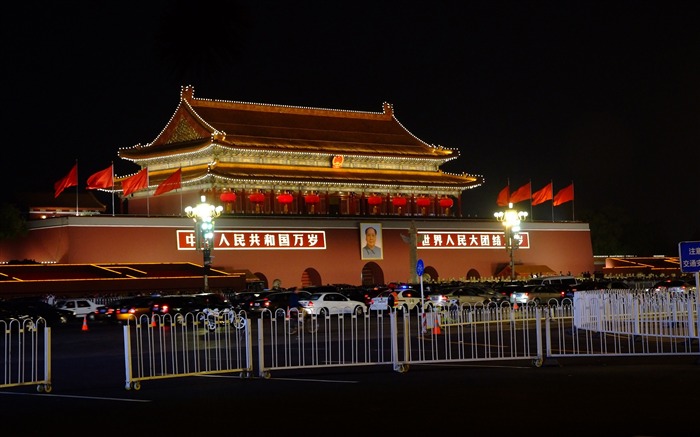 Tiananmen Square nuit colorée (œuvres barres d'armature) #30