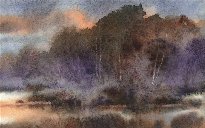 Aquarell-Landschaft handgemalten Tapeten (1) #13