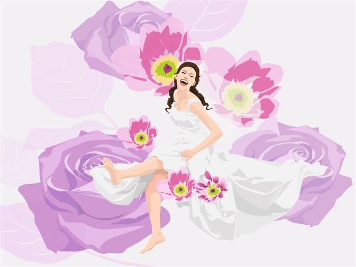 Vector collection of women wallpaper (2) #5