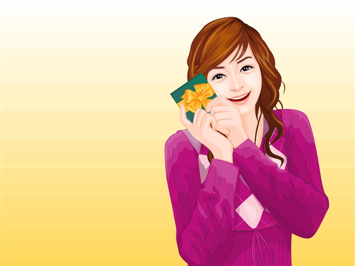 Vector collection of women wallpaper (2) #12