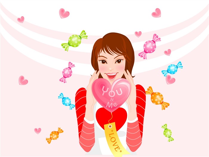 Vector collection of women wallpaper (3) #8