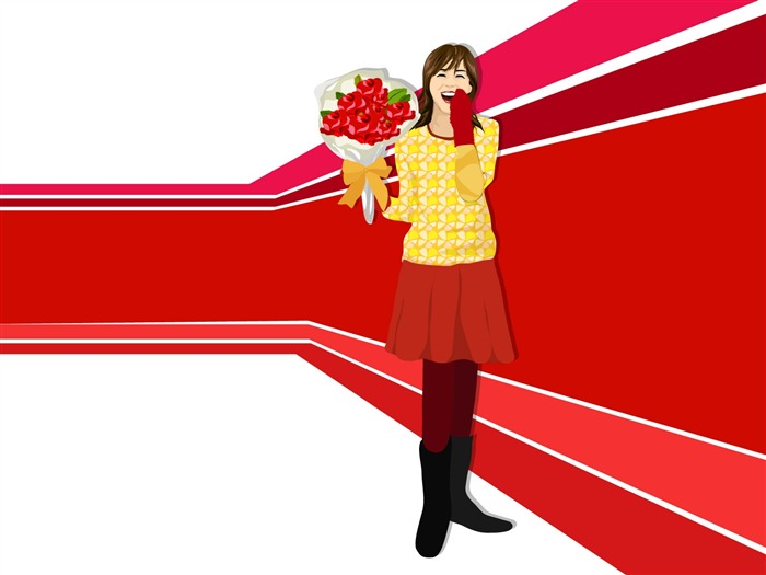 Vector collection of women wallpaper (3) #11