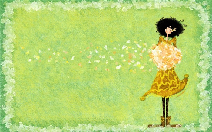 papel tapiz pintado a mano romance chica (1) #19