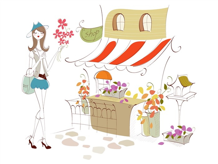 Fashion Girls Vector Wallpaper (4) #20