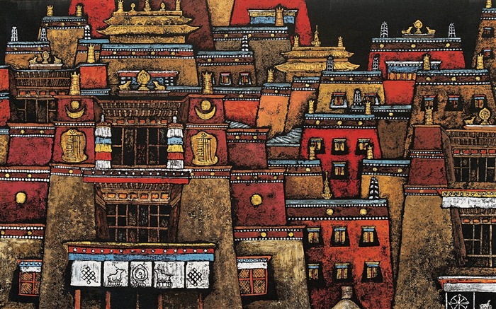 Cheung Pákistán tibetské tisk tapetu (1) #18