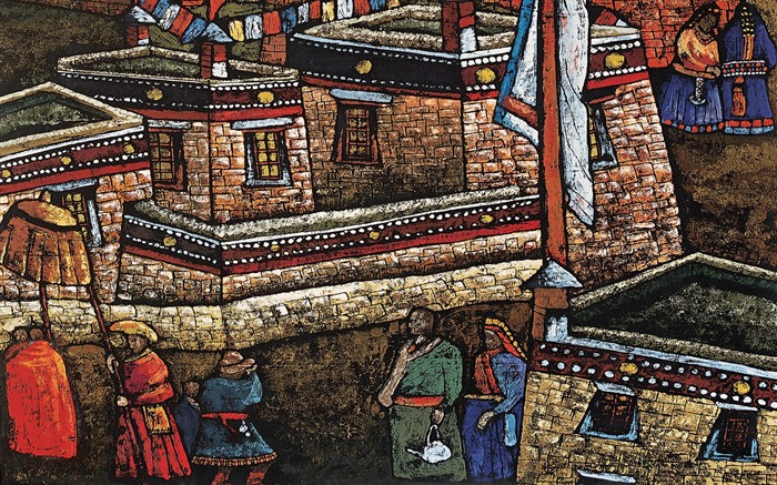 청 파키스탄 티베트 인쇄 벽지 (1) #19