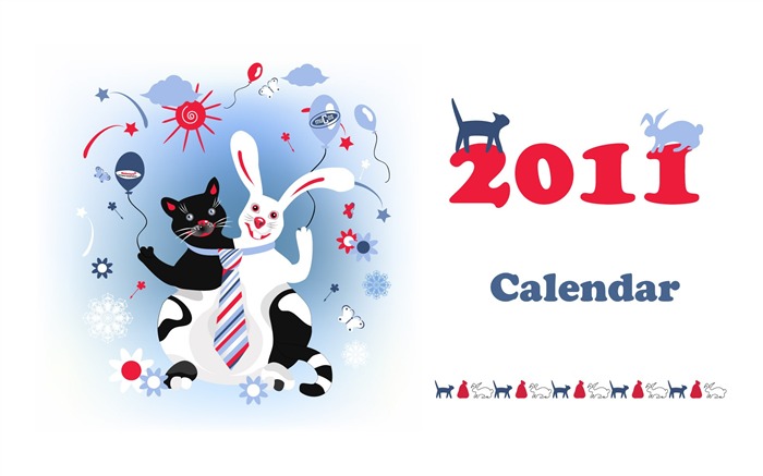 Año del Conejo fondos de escritorio calendario 2011 (2) #1