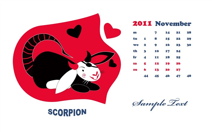 Année du papier peint Rabbit calendrier 2011 (2) #2