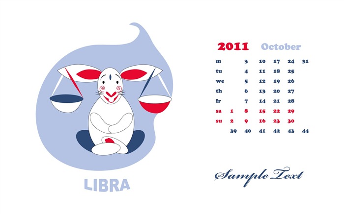 Année du papier peint Rabbit calendrier 2011 (2) #3