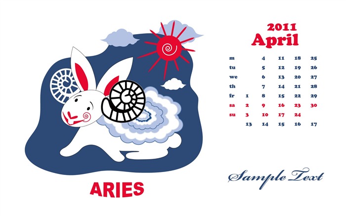 Année du papier peint Rabbit calendrier 2011 (2) #9