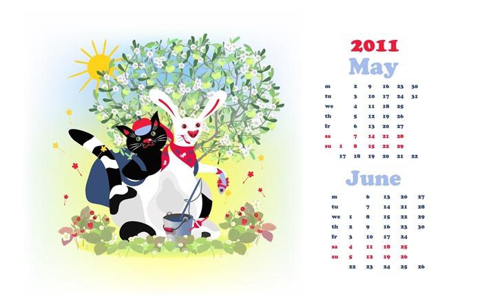 Year of the Rabbit 2011 calendar wallpaper (2) #17