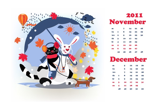 Jahr des Hasen Kalender 2011 Wallpaper (2) #20