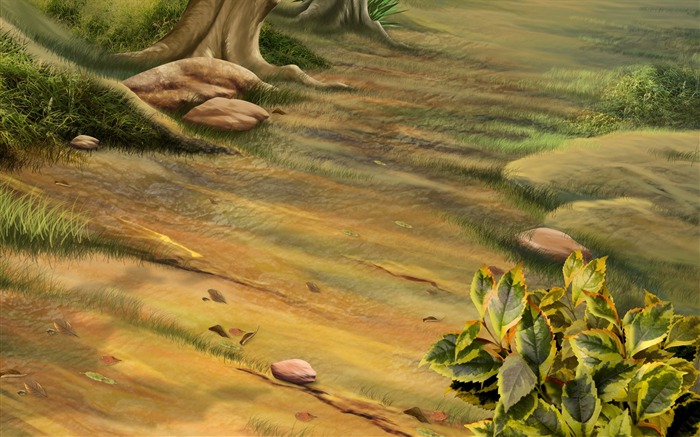 Barevné ručně malované-tapety krajinné ekologie (3) #9