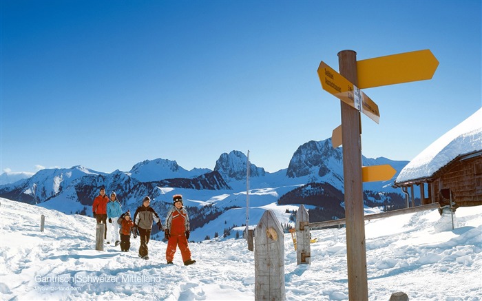 Swiss fond d'écran de neige en hiver #1