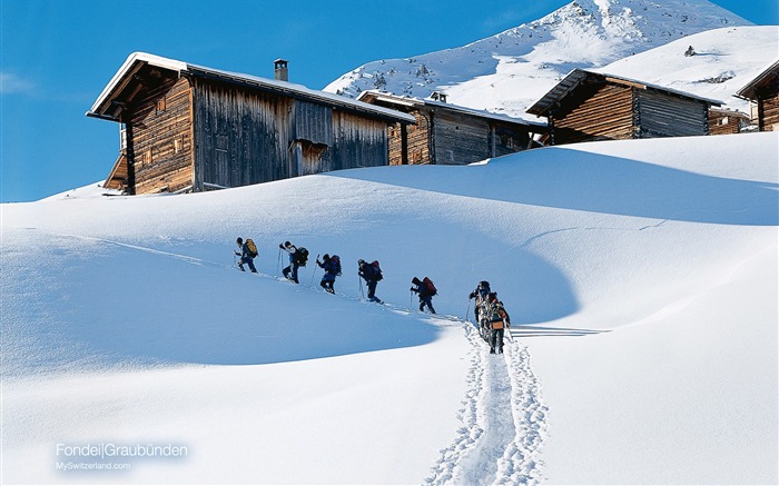 Schweizer Winter Schnee Tapete #8