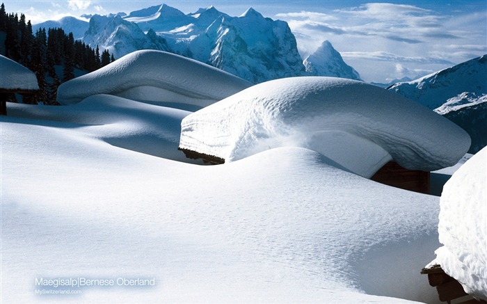 Swiss fond d'écran de neige en hiver #14