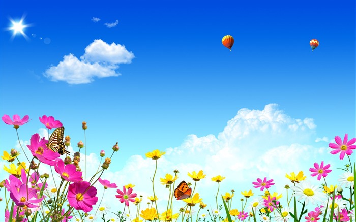 Photoshop sunny summer landscape wallpaper (1) #12