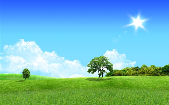 Photoshop sunny summer landscape wallpaper (1) #17