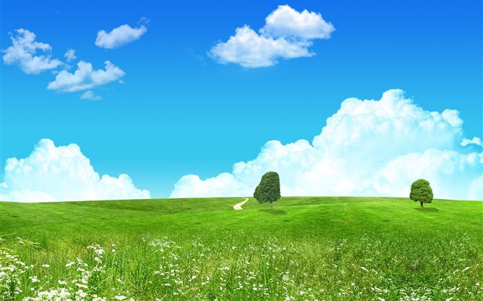 Photoshop sunny summer landscape wallpaper (2) #10