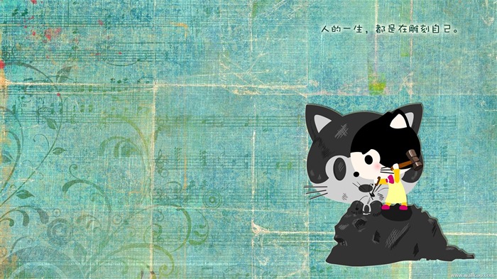 Baby cat cartoon wallpaper (3) #5