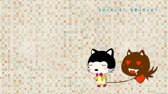 Dětská kočka karikatury tapety (5) #4