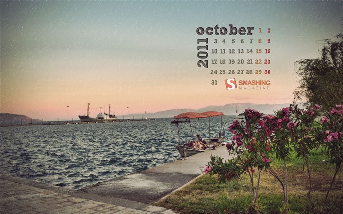 Октябрь 2011 Календарь обои (2) #6