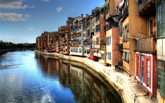 Španělsko Girona HDR-styl tapety #1