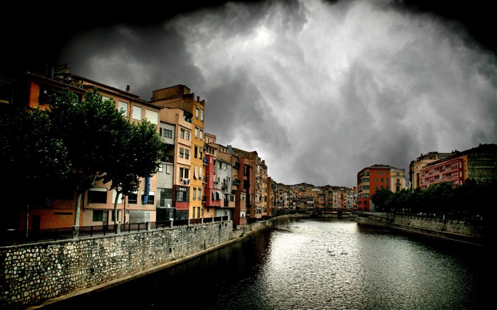 Španělsko Girona HDR-styl tapety #8