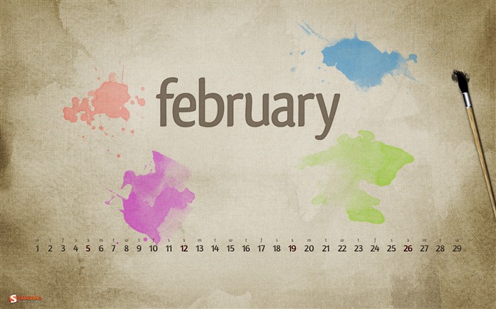 Февраль 2012 Календарь обои (1) #14