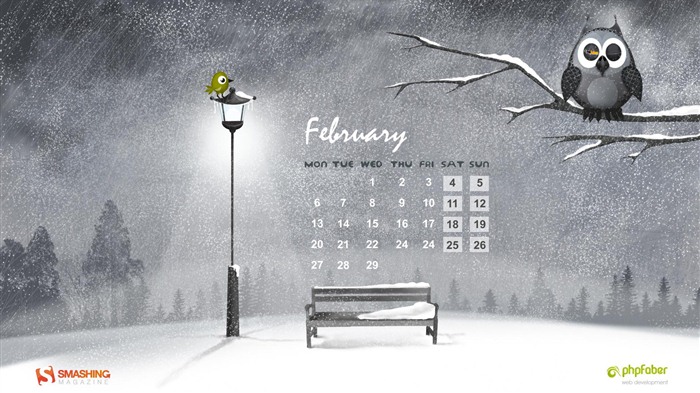 Februar 2012 Kalender Wallpaper (2) #5