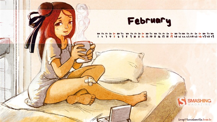 Februar 2012 Kalender Wallpaper (2) #13