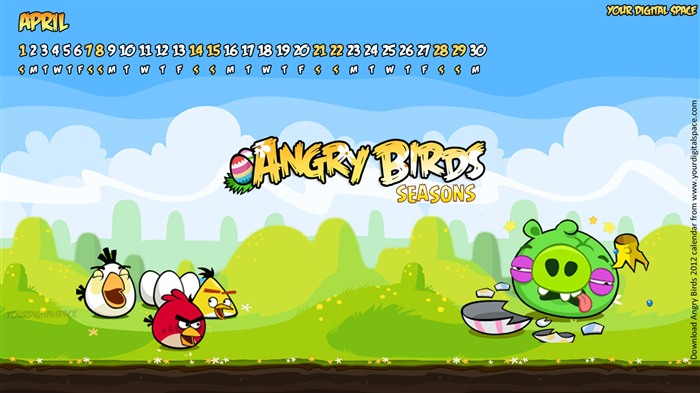Angry Birds 2012 calendar wallpaper #2